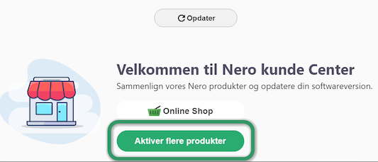 Nero-Start-Aktiver-flere-produkter-Bildskirmfoto-Dansk